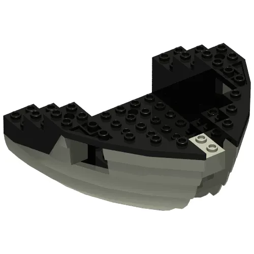 Boat Hull Section, Small Bow 12 x 12 x 5 1/3 with Black Top [Complete Assembly]