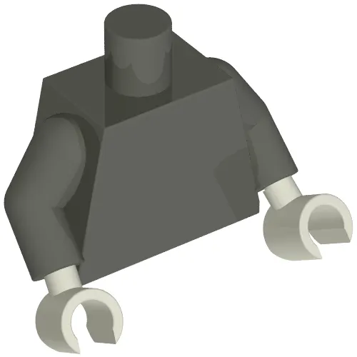 Torso, Dark Gray Arms, White Hands [Plain]