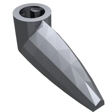 Technic Tooth 1 x 3 with Axle Hole [Rounded Underside]