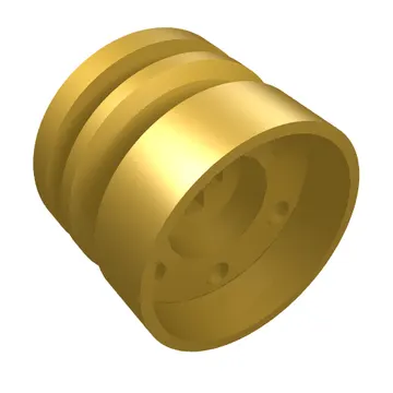 Wheel 18mm x 14mm with Axle Hole, Fake Bolts and Shallow Spokes