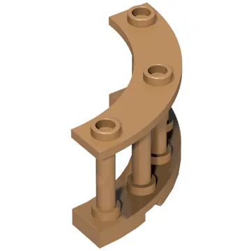 Fence Spindled 4 x 4 x 2 Quarter Round with 3 Studs