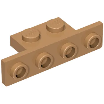 Bracket 1 x 2 - 1 x 4 [Rounded Corners at Bottom, Square Corners at Top]