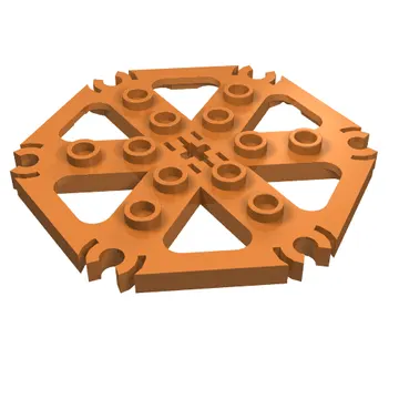 Technic Plate Rotor 6 Blade with Clip Ends Connected [aka Water Wheel] - Hollow Studs