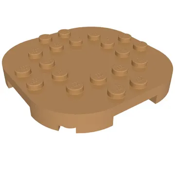 Plate Round Corners 6 x 6 x 2/3 Circle with Reduced Knobs