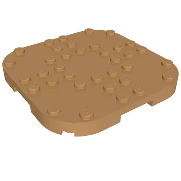 Plate Round Corners 8 x 8 x 2/3 Circle with Reduced Knobs