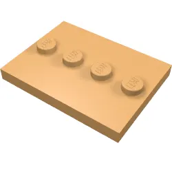 Plate Special 3 x 4 with 1 x 4 Center Studs [Plain]