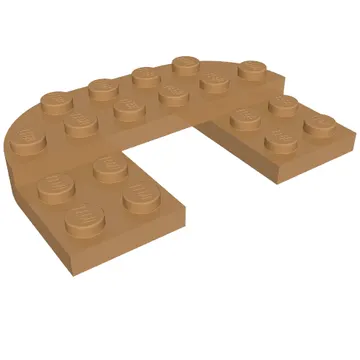 Plate Round Corners Double 4 x 6 with 2 x 2 Cutout and 2 x 6 Raised Studs
