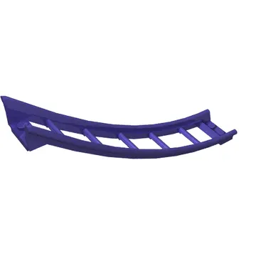 Vehicle Track, Roller Coaster Ramp Large Lower Part, 6 Bricks Elevation