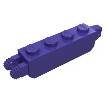 Hinge Brick 1 x 4 Locking with 1 Finger Vertical End and 2 Fingers Vertical End, 9 Teeth