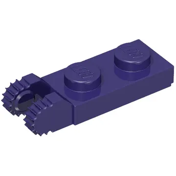 Hinge Plate 1 x 2 Locking with 2 Fingers On End, with Groove, 9 Teeth