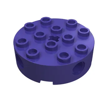 Brick Round 4 x 4 with 4 Side Pin Holes and Center Axle Hole