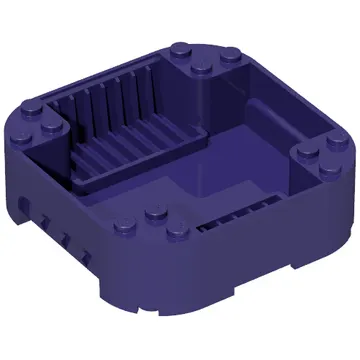 Pod, Square Rounded Corners, Back, 8 x 8 x 2, Corner Studs, and Recessed Slots