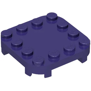 Plate Round Corners 4 x 4 x 2/3 Circle with Reduced Knobs