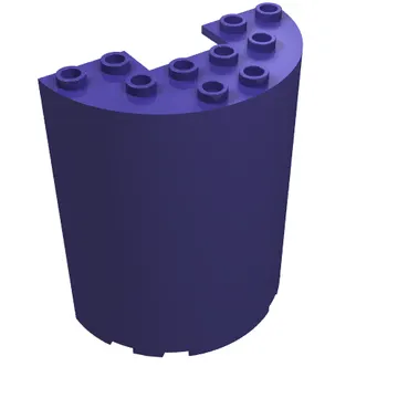 Cylinder Half 3 x 6 x 6 with 1 x 2 Cutout
