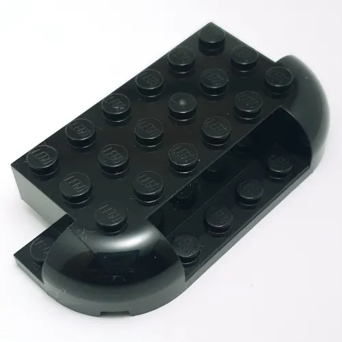 Brick Curved 4 x 8 with Rounded Ends, 1 x 4 Cutout in Front, Two 1 x 2 Cutouts in Back
