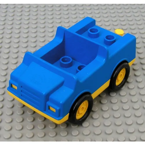 Duplo Car with 2 x 2 Studs and Yellow Base and Hubs
