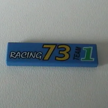 Tile 1 x 4 with Racing 73 Team 1 Print