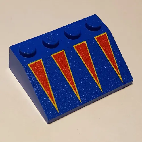 Brick Sloped 33° 3 x 4 with Red Triangles with Yellow Border Print