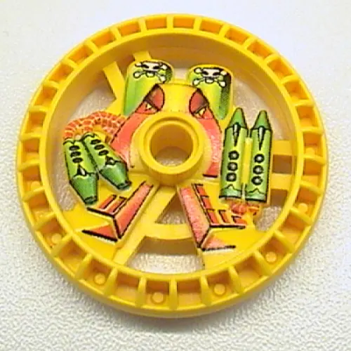 Technic Disc 5 x 5 Notched, Toxic print