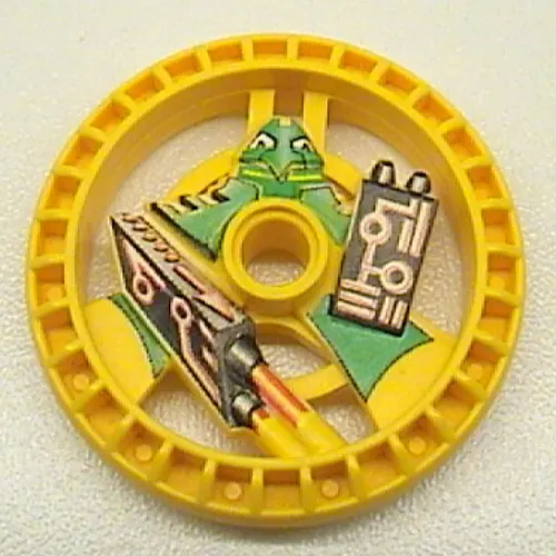 Technic Disc 5 x 5 Notched, Laser with Robot print