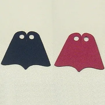 Neckwear Cape, Scalloped with Center Point, 2 Holes, Dark Blue Back
