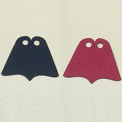 Neckwear Cape, Scalloped with Center Point, 2 Holes, Dark Blue Back