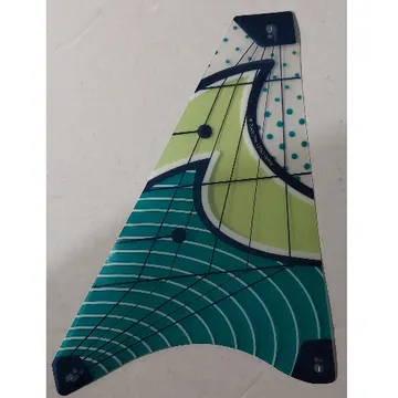 Sail, Triangular, 3 Corner Holes, Dark Turquoise and Yellowish-Green Wave Print