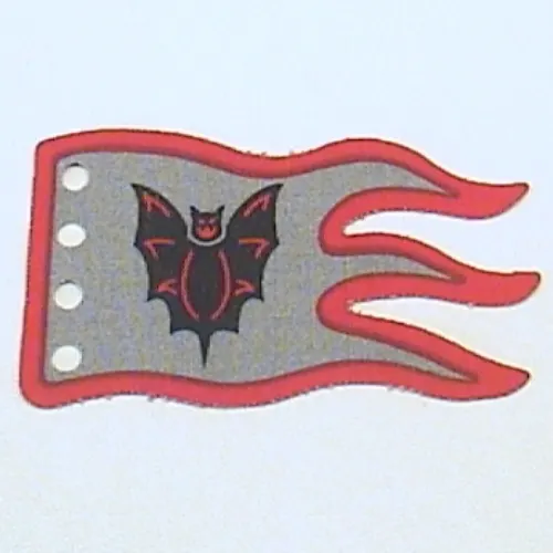 Flag 8 x 5 Wave with Red Border and Bat Print