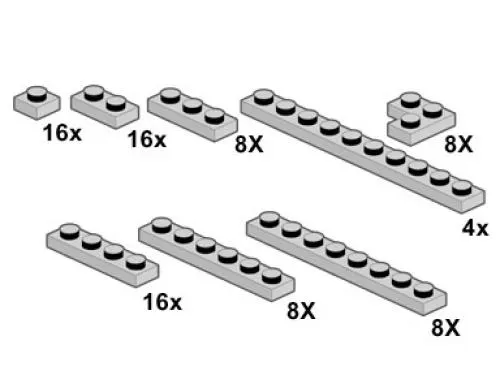 Light Gray Plates 1 x n