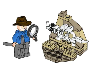 Alan Grant and Dino Skeleton