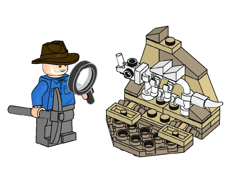 Alan Grant and Dino Skeleton