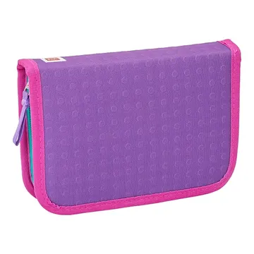Purple Pencil Case with Pencils