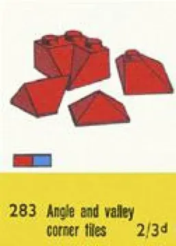 Sloping Ridge and Valley Bricks, Blue