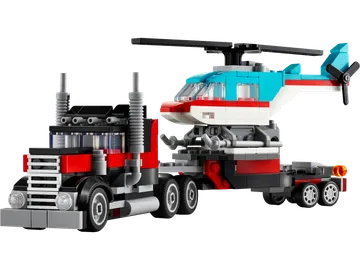 Flatbed Truck with Helicopter