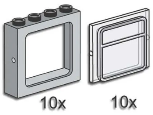 Gray Windows with Clear Panes