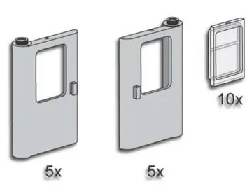 Grey Train Doors with Panes