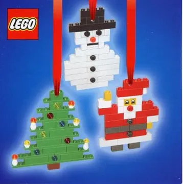 Three Christmas Decorations - Santa Tree and Snowman