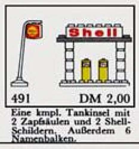 Shell Station Brick and Sign, 6 Named Beams