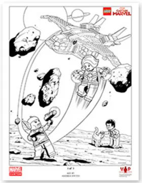 Captain Marvel Black & White Art Print
