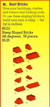 Roof Bricks, Red, 45 Degrees