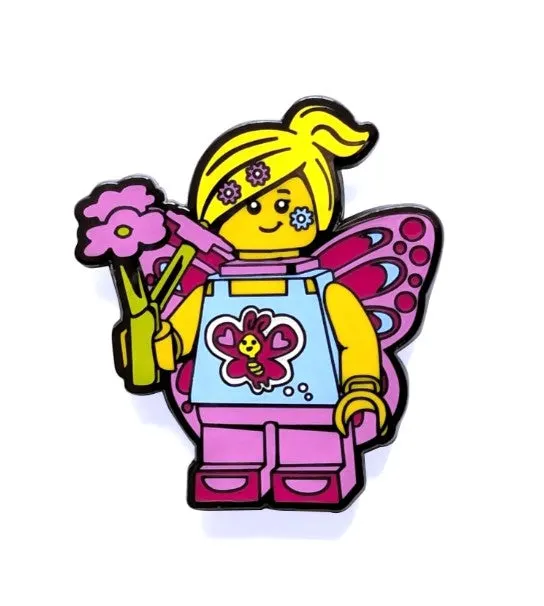 Butterfly Girl Snap Button