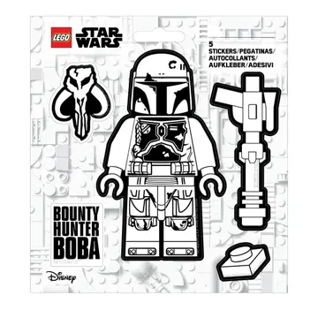 Star Wars The Mandalorian Boba Fett Black and White Stickers