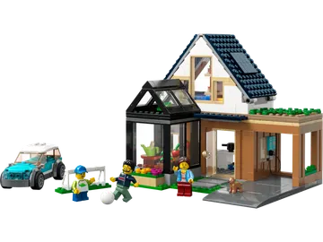 Family House and Electric Car