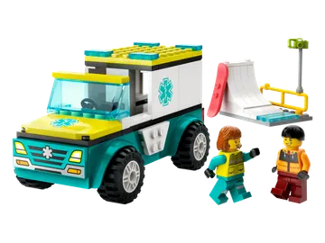 Emergency Ambulance and Snowboarder
