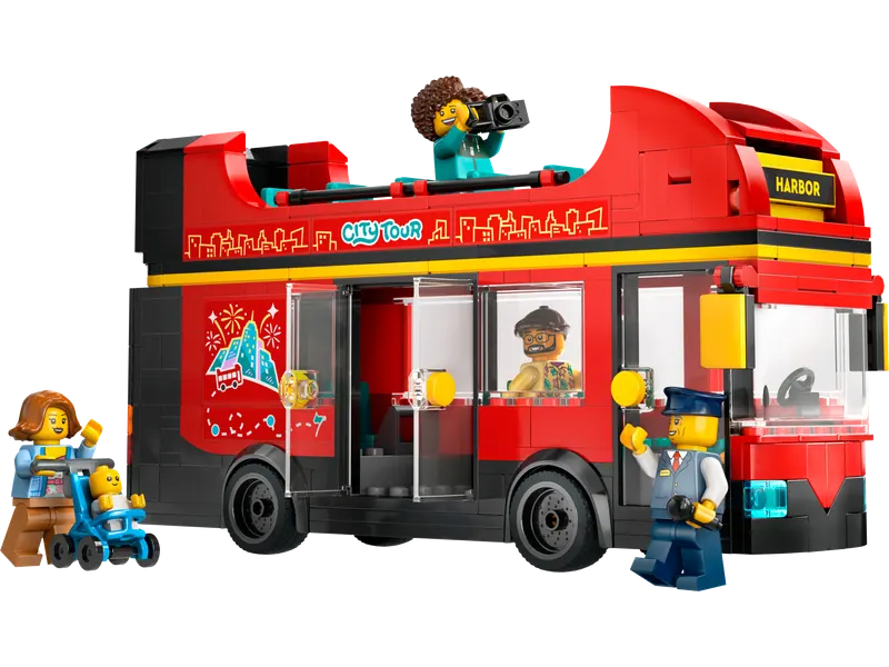 Red Double-Decker Sightseeing Bus