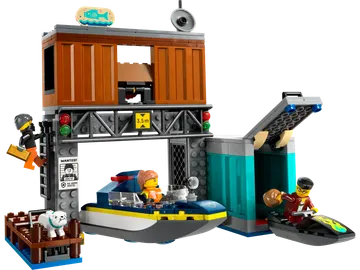 Police Speedboat and Crooks' Hideout