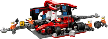 F1 Pit Stop & Pit Crew with Ferrari Car