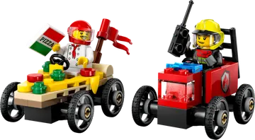 Pizza vs. Fire Truck Race Car Pack