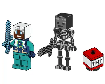 Wither Skeleton and Ender Explorer with TNT