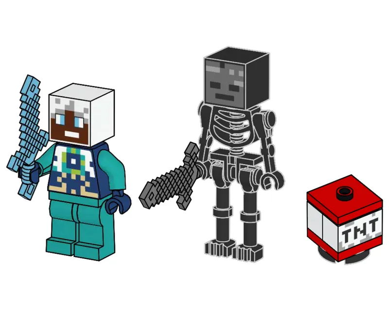 Wither Skeleton and Ender Explorer with TNT